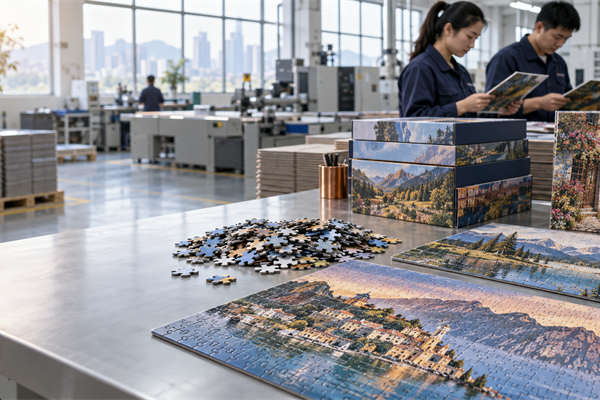 Premium custom puzzle packaging suitable for a material comparison