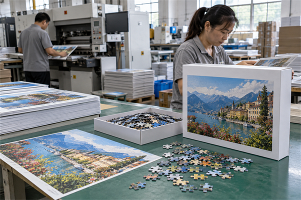 Custom puzzle artwork and packaging product examples
