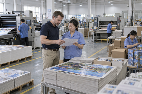 Custom puzzle factory production floor in Shenzhen
