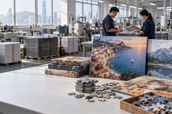 Custom puzzle export cartons prepared for freight collection