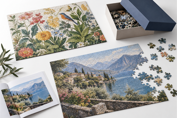Adult custom 500-piece puzzle in retail-ready packaging