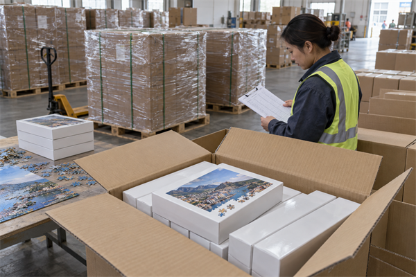 Export packing and shipment inspection for custom puzzles