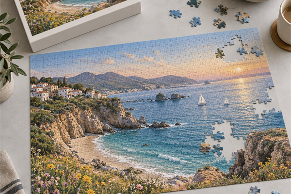 Museum retail custom puzzle collection with image-led artwork